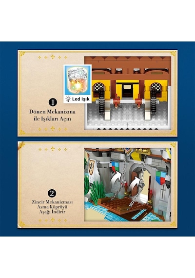 Reobrix 66006 Altın Aslan Kalesi Yaratıcı Yapı Blok Seti Building Blocks Golden Lion Castle -2722 Parça