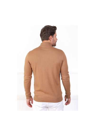 Ferraro Camel Yarım Balıkçı Yaka Erkek Pamuk Kazak Camel