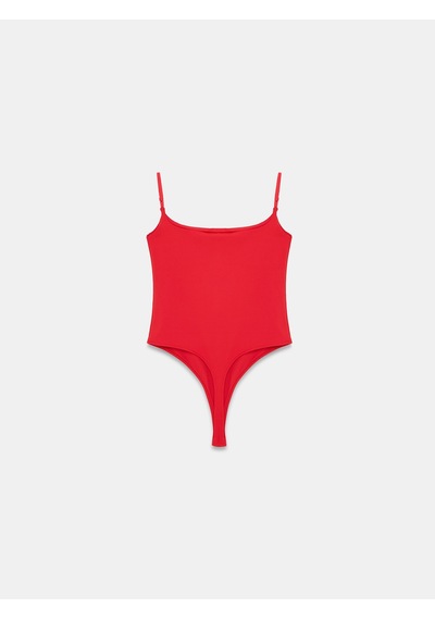 DİLVİN 21216 Askılı Bodysuit-kırmızı