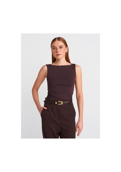 Dilvin 31589 Büzgülü Kayık Yaka Top Açık Sarı