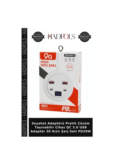 Seyahat Adaptörü Pratik Çözüm Taşınabilir Cihaz Qc 3.0 Usb Adaptör 30 Hızlı Şarj Seti Pd20w