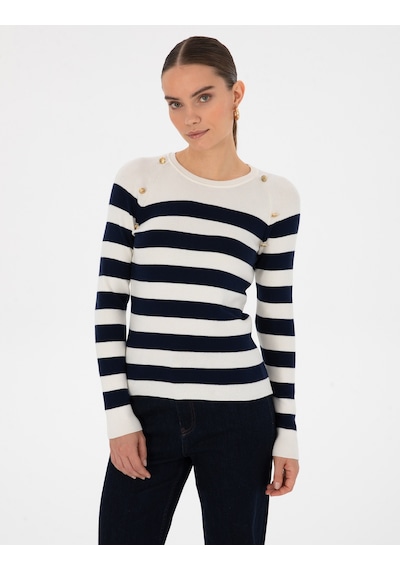 Pierre Cardin Kadın Ekru Kazak /triko 50316300-vr019 Ekru