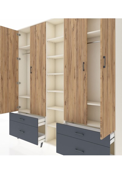 Arges Dolap 12 Raflı 4 Çekmeceli 2 Askılı 220x30x243 Aytaşı-çam/antrasit Atlas Çam/antrasıt Arges Dolap 12 Raflı 4 Çekmeceli 2 Askılı 220x30x243 Aytaşı-çam/antrasit Atlas Çam/antrasıt