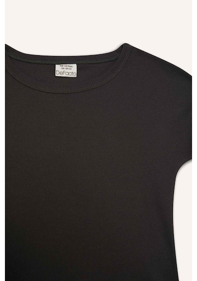 DeFacto Kız Çocuk Slim Fit Dar Kesim Bisiklet Yaka Basic Düz Fitilli Kaşkorse Kısa Kollu Tişört B3053A825SMAR211 Antrasit DeFacto Kız Çocuk Slim Fit Dar Kesim Bisiklet Yaka Basic Düz Fitilli Kaşkorse Kısa Kollu Tişört B3053A825SMAR211 Antrasit