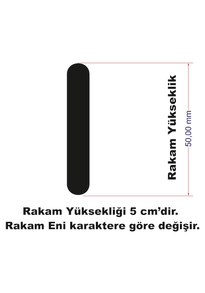 Stencil Rakam Boyama Şablonu X053-sayı Rakam Yüksekliği 5 Cm