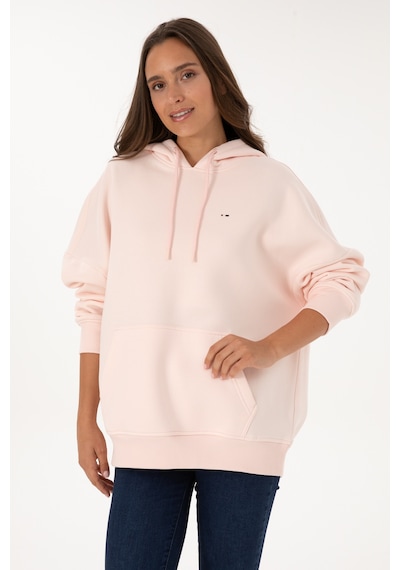 U.S. Polo Assn. Kadın Açık Pembe Şardonlu Kapüşonlu Sweatshırt 50313567-VR078