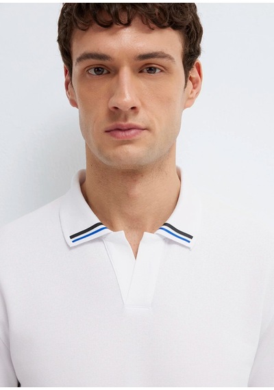 Mavi M0613368-620 Polo Yaka Tişört Erkek Tişort Beyaz