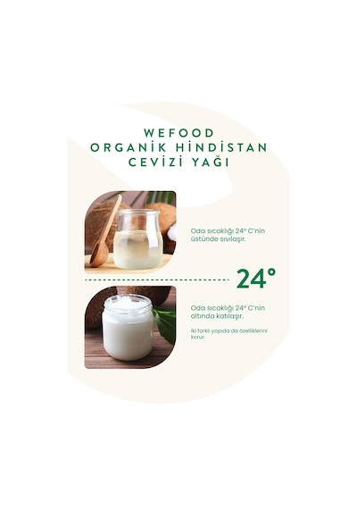 Wefood Organik Hindistan Cevizi Yağı 150 ml (Soğuk Sıkım)