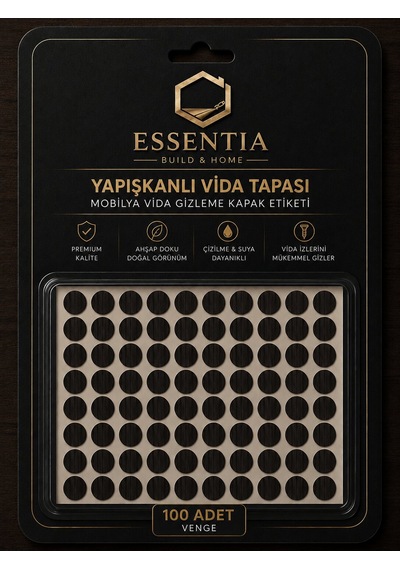Yapışkanlı Vida Tapası Venge Mobilya Vida Gizleme Kapak Etiketi 100 Adet Çoklu Renk