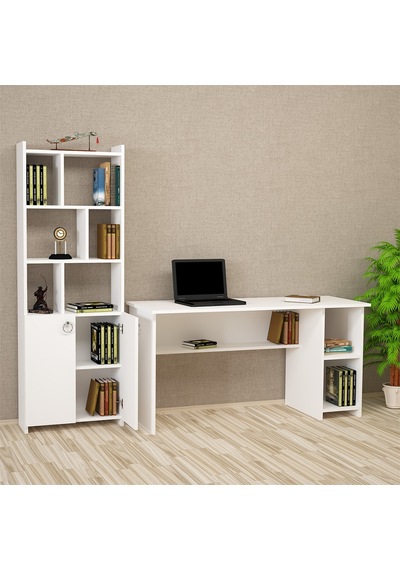 Kalenderdekor1 Kalender Dekor Avel Mayra 145 Cm Çalışma Masası Takımı Avlm01 Beyaz