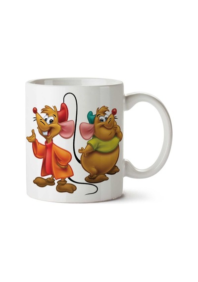 Cinderella-mice-png İki Tarafı Baskılı Kupa Bardak Çok Renkli