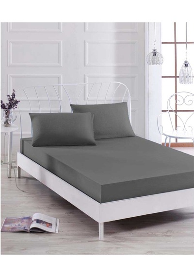 Eponj Home Paint Lastikli Çarşaf Seti Tek Kişilik D.Boya Füme