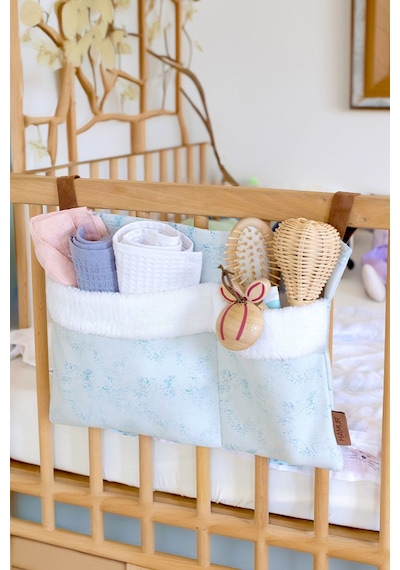 Pratik Askılı Organizer Bebek Arabası Beşik Kenar Fluffy Organizer Solid Yeşil