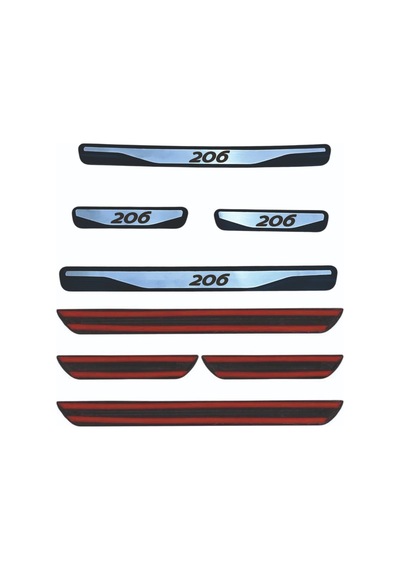 206 Kapı Eşiği 1998-2013 New Krom Kapı Eşiği 4 Parça Paslanmaz Çelik