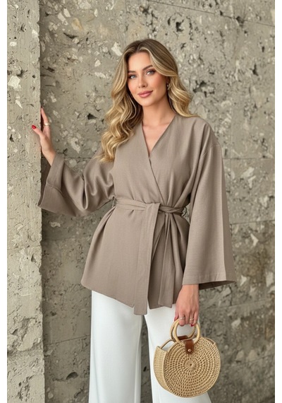 Kadın Kuşaklı Kimono 1177 Bej