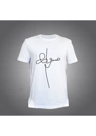 Herşey Nota Keman Beyaz Unisex Tshirt 001