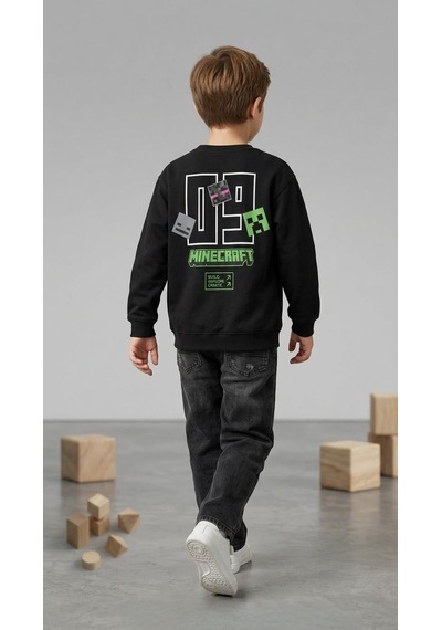 Emila Kids Erkek Çocuk Sweatshirt - Siyah- Baskılı İki İplik %100 Pamuk Emila Kids Erkek Çocuk Sweatshirt - Siyah- Baskılı İki İplik %100 Pamuk