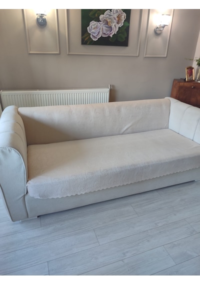 Koltuk Örtüsü Kaymaz 170x210 Gofreli Açık Bej