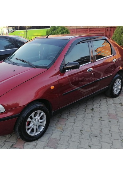 Fiat Albea Palio Siena Hb&Sedan Uyumlu Mugen Cam Rüzgarlığı Seti Piano Black 4'lü İthal (00) (ŞüsCarOto Aksesuar)