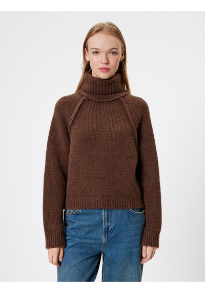 Koton Boğazlı Kazak Dikiş Detaylı Reglan Kollu Yumuşak Dokulu Kahverengi 5wal90013ıt Kahve Koton Boğazlı Kazak Dikiş Detaylı Reglan Kollu Yumuşak Dokulu Kahverengi 5wal90013ıt Kahve