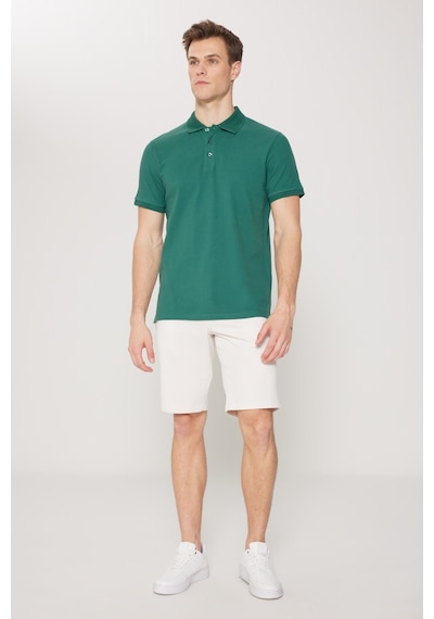 Ac&Co / Altınyıldız Classics Erkek Koyu Yeşil Slim Fit Dar Kesim Polo Yaka Kısa Kollu Tişört 4A4820200001Kyls Yeşil