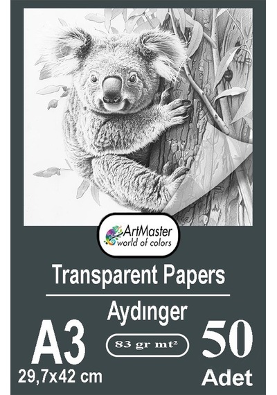 Aydınger Kağıdı A3 83 Gr Eskiz Kağıdı 50 Adet Artmaster Aydınger Kağıt 29,7x42 Cm Buzlu Mumlu Kağıt Çizim Kağıdı