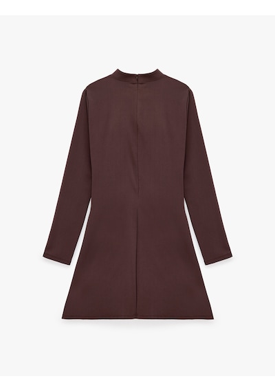 Koton Pencere Detaylı A Kesim Qipao Yaka Fiyonklu Uzun Kollu Krep Mini Elbise Kahverengi 7wal80033ık Kahve Koton Pencere Detaylı A Kesim Qipao Yaka Fiyonklu Uzun Kollu Krep Mini Elbise Kahverengi 7wal80033ık Kahve