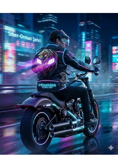 Missidea Lion King Led Ekranlı Büyük Boy Motorcu Sırt Çantası Siyah