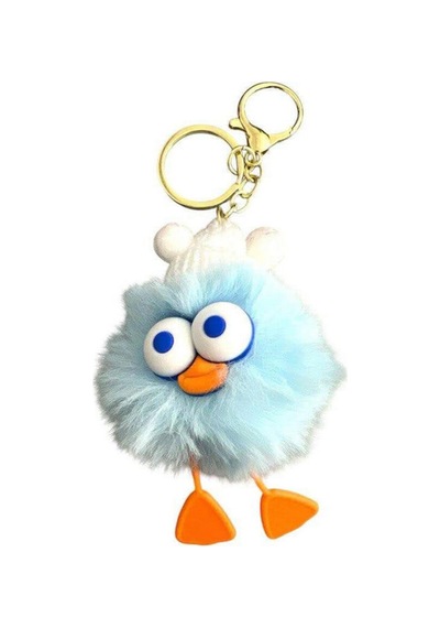 Peluş Ördek Anahtarlık Ve Çanta Aksesuarı - Mavi Beyaz Beyaz