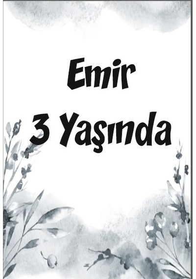 Gri Çiçekler Doğun Günü Afişi 35x50 Cm