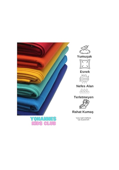 Yohannes Club, Kız Çocuk, Pamuklu Boyshort Boxer , 3'lü Paket, Karışık Renkli Karışık