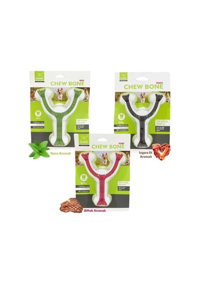 Nunbell Kuvvetli Çiğneyen Köpekler İçin Aromalı Sert Çatal Oyuncak S 12 Cm