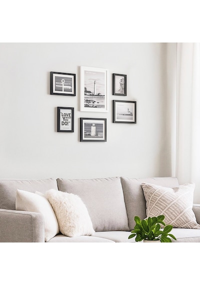 Porsima Dhz90055 Renkli Ahşap Modern Dekoratif 6 Parça Fotoğraf Çerçevesi Masa Duvar Fotoğraf Çerçevesi