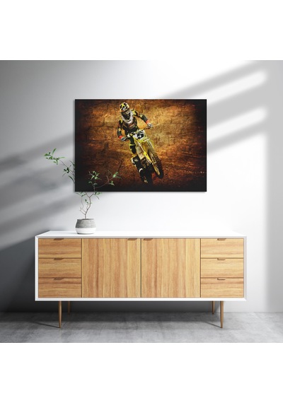 Cakasepetim Motokros Vintage Tarzı Görsel Ahşap Mdf Tablo