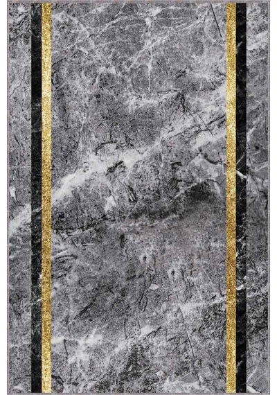 Gri Gold Kaymaz Çerçeveli Kesme Rulo Özel Ölçü Yolluk Ar577n11 Gri - Gold