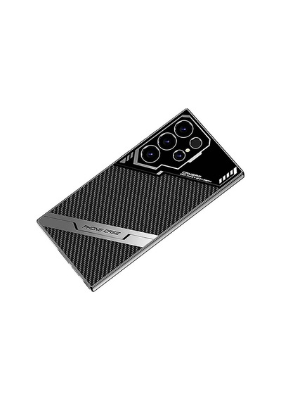 Zore Galaxy Uyumlu S23 Ultra Kılıf Kamera Korumalı Karbon Tasarım Yeni Seri Procase Kapa Siyah Karbon