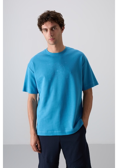 Tommy Life Petrol Mavi Pamuklu Kalın Yumuşak Dokulu Oversize Fit Baskılı Erkek T-shirt - 88324 Petrol Mavi Tommy Life Petrol Mavi Pamuklu Kalın Yumuşak Dokulu Oversize Fit Baskılı Erkek T-shirt - 88324 Petrol Mavi