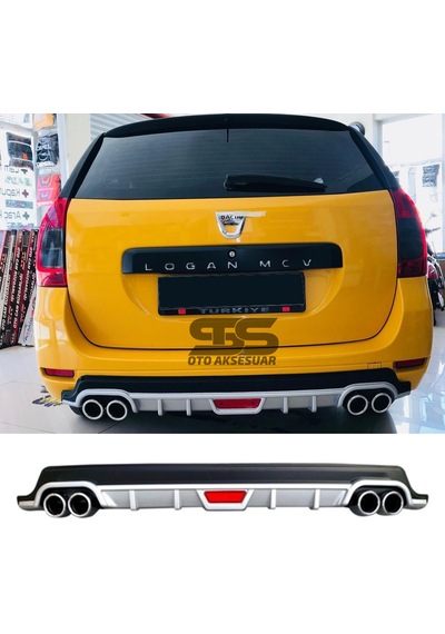 Dacia Logan Mcv Difüzör Arka Tampon Eki 4 Egzoz Çıkışlı Gri Tip