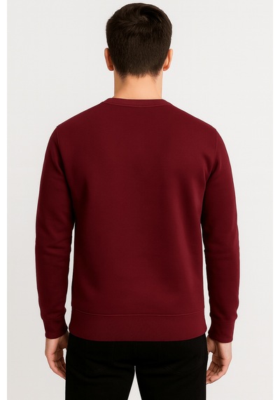 Şardonlu Bisiklet Yaka Sweatshirt İş Kıyafeti Dayanıklı Ve Firmanıza Özel Logo/isim Baskılı Bordo