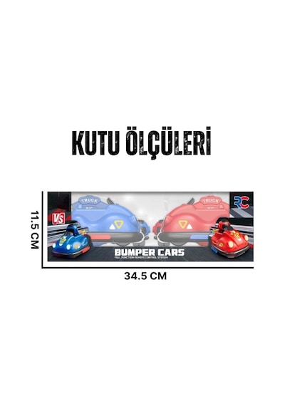 Şarjlı Işıklı 1v1 Kumandalı Oyuncak Çarpışan Oto Arabalar Çok Renkli