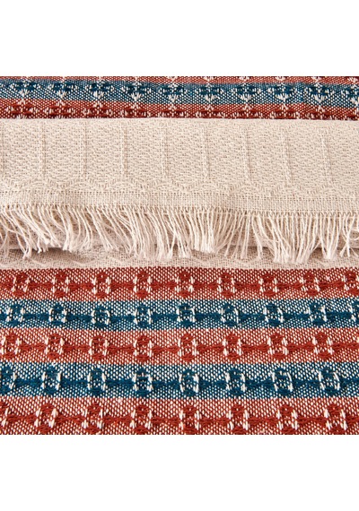 Soft Marun Çift Kişilik Yatak Örtüsü - Ekru / Kırmızı - 200x230 Cm Çok Renkli