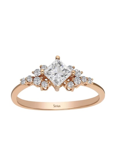 Sirius Pırlanta Ve Prenses Kesim Beyaz Safir Paloma Yüzük 0847R..