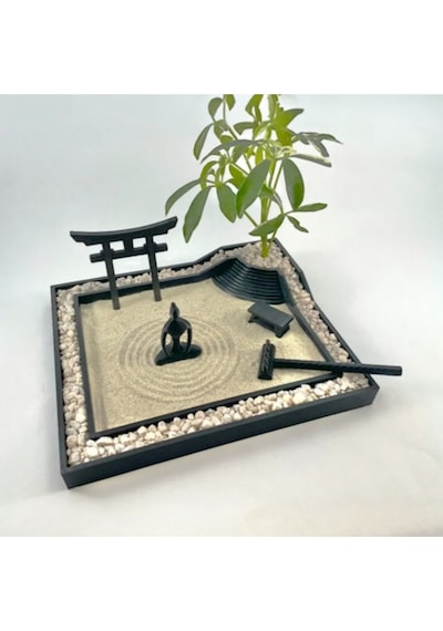 Zen Bahçesi Maketi Kum, Taş Ve Çiçek Hariç 3d Yazıcı Baskı