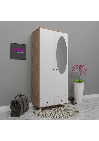 2 Kapılı Gardırop Mdf Beyaz 2 Kapılı Gardırop Mdf Beyaz