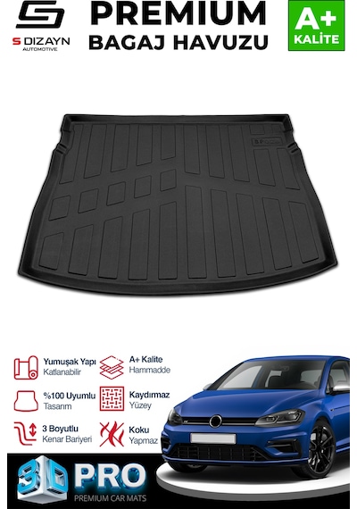 S-dizayn Vw Golf 7 3d Pro Bagaj Havuzu Üst Bagaj 2012-2020 A+ Kalite