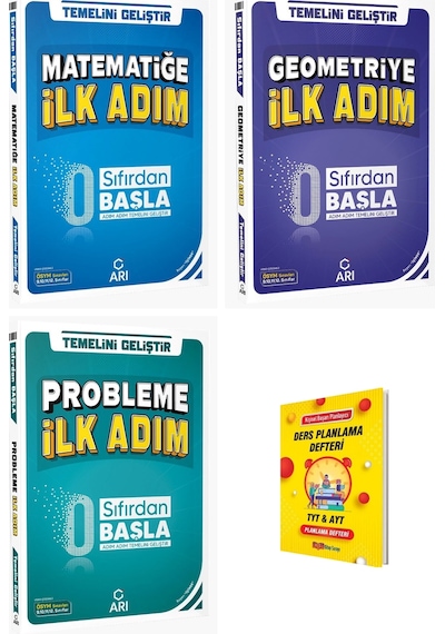 Arı Tyt Matematik Geometri Ve Probleme İlk Adım 3lü Set Sıfırdan Başla + Planlama Defteri