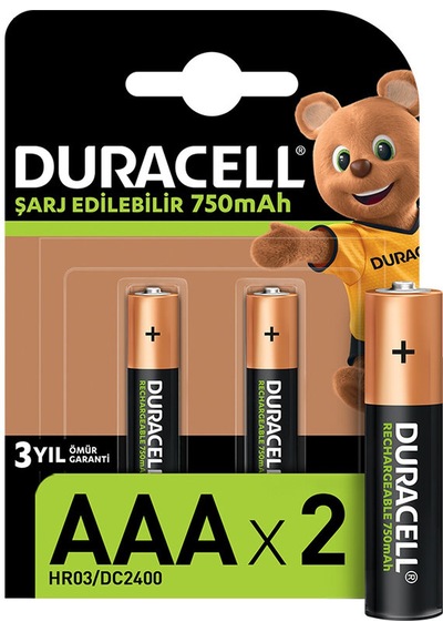 Duracell Şarj Edilebilir 750mah 2'li İnce Pil