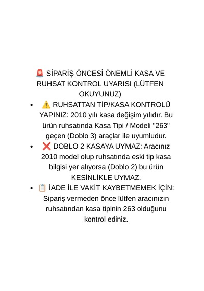 Fiat Doblo 3 263 Pre-facelift Makyajsız Kasa 2010 Uyumlu 14 Parça Dodik Seti Çamurluk Ve Yan Kapı Koruma Çizik Hasar Engelleyici Araç Koruyucu