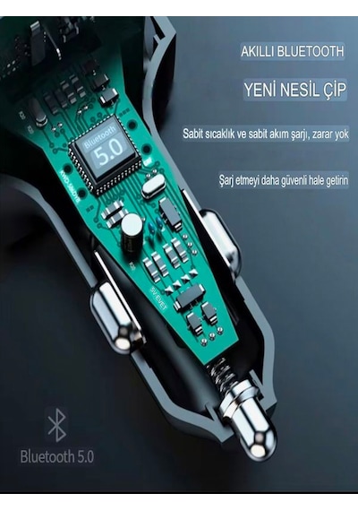 Car-in Bluetooth Wireless 3.1a 2usb Tf Kartlı Type-c Rgb Işıklı A