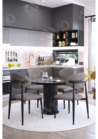 Avvio Afya Bohem Ayak Siyah Polo Sandalye 90x90 Mutfak Masa Sandalye Takımı Siyah Mermer Avvio Afya Bohem Ayak Siyah Polo Sandalye 90x90 Mutfak Masa Sandalye Takımı Siyah Mermer